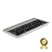 GGMM B-typer Lifetime Warranty Wireless Bluetooth Keyboard Ultra-slim & Compact Aluminum Keyboard for iOS/ OSX/ Windows/ Android 3.0 and above/ iPad/ iPhone/ Samsung Galaxy Tab/ Google Nexus/ With Built-in Rechargeable Lithium Battery (Silver/White)