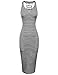 Awesome21 Casual Stretch Striped Caged Racerback Bodycon Midi Dress White Black Size M