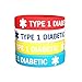 IDmed Diabetes Type 1 Silicone Bracelets - 6.3 inches for Kids Teens - 4 Pack - Medical Alert Diabetic Wristband