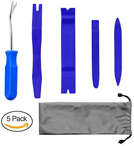 CAMORF Trim Removal Tool Set Strong Nylon Door Panel Removal Tool Kit with Fastener Remover - Durable Auto Trim Removal Tool for Car Dash Radio Audio Installer - 5 PCS Pry Tool for Automotive Marine
