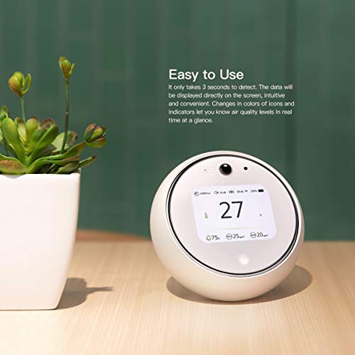 Koogeek Air Quality Monitor, Indoor Air Quality Tester PM2.5/PM10 Temperature Humidity Test