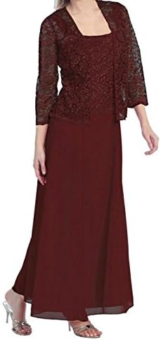 Womens Long Mother of The Bride Evening Formal Lace Dress with Jacket