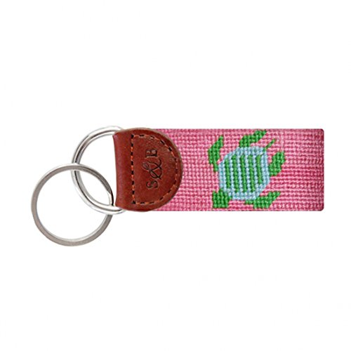 Smathers & Branson Pink Turtle Needlepoint Key Fob
