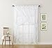 No. 918 Alison Ruffled Floral Lace Sheer Priscilla 5-Piece Curtain Set, 58