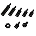 U-Mest M3 Nylon Hex Spacers Screw Nut Stand-Off Plastic Accessories Assortment with Plastic Box Black 180pcs