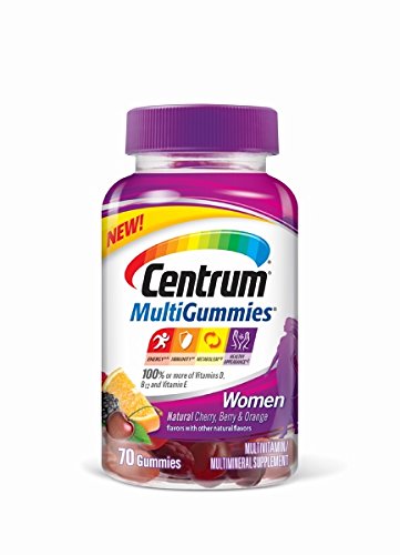 Centrum Women MultiGummies Multivitamin/Multimineral Supplement, 70 Count, Natural Cherry/Berry/Orange Flavor