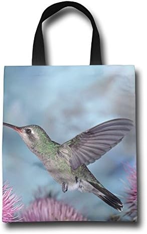 Purple Throated Hummingbird Personality Reusable Reinforced Durable Handle Grocery Tote Shopping Bag
