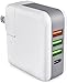 TOZO Quick Charge 3.0 25W 4-Port USB Travel Wall Charging Station Foldable Plug, Type C, Power Adapter for Wireless Charger, for iPhone X / 8, iPad , Samsung Galaxy Note8 / S8 S8+ and More [White]