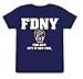 NYC FACTORY FDNY Kids Short Sleeve Screen Print T-Shirt Navy White Yellow Medium (10-12)