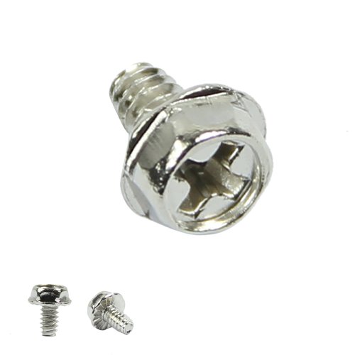 Estone 100pcs Toothed Hex 6/32 Computer PC Case Hard Drive Motherboard Mounting Screws