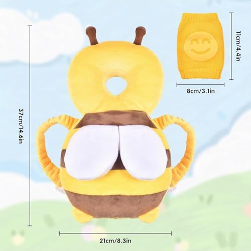 Baby Head Protection Cushion, Baby Head Protector, Backpack Cushion for Toddlers, Suitable for Children Learning to Crawl and Walk with Knee Pads