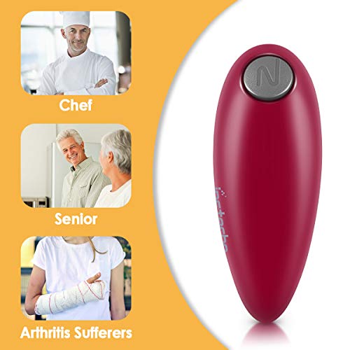 Electric Can Opener, Restaurant can Opener, Smooth Edge Automatic Electric Can Opener! Chef's Best Choice (Red-2019)