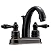 Designers Impressions 652242 Oil Rubbed Bronze Two Handle Lavatory Bathroom Vanity Faucet - Bathroom Sink Faucet with Matching Pop-Up Drain Trim Assembly