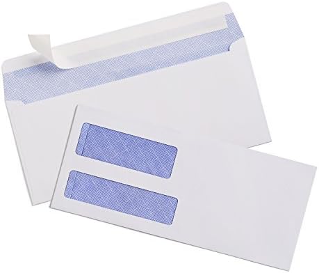100 #9 INVOICE Envelopes by Sigma Source 3-7/8" x 8-7/8" Double Window Security Tint for QuickBooks, Computer Generated Invoices, Billing Statements and Legal Documents (Not For CHECKS)