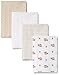 Gerber Unisex-Baby 4 Pack Flannel Burp Cloth, Bear, 20x14
