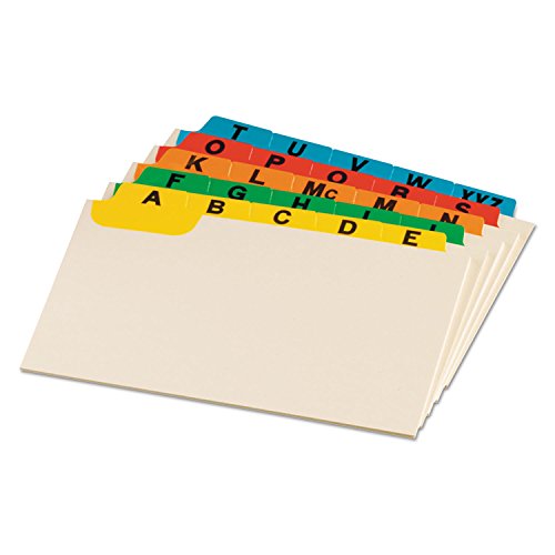 Oxford Index Card Guides with Laminated Tabs, Alphabetical, A-Z, Assorted Color…