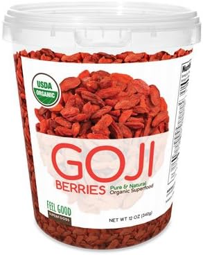Feel Good Superfoods USDA Certified Organic Goji Berries 12 Ounce
