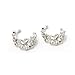 HONBAY 4PCS Flower Hollow Ear Cuff Wrap Clip Non-Piercing Alloy Fashionable Fake Earrings for Women and Girls,Golden and Silver