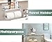 Paper Towel Holder with Shelf Storage, Wall Basket for Kitchen & Bathroom Accessories, No Drilling Adhesive Shelf,Rustproof SUS304 Stainless Steel