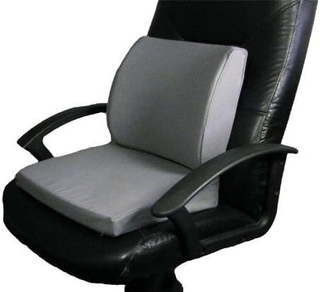 Extra Thick Memory Foam Seat Wedge Cushion + High-Resilient Foam Lumbar Back Support Set (2 items) for Office, Home, Driving Posture &amp; Sitting Comfort, #5G