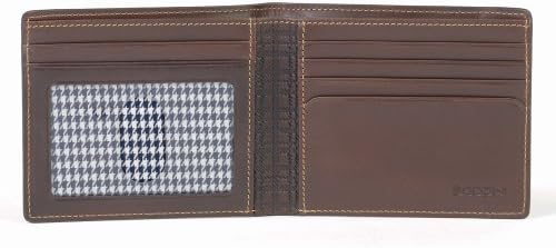 Boconi Bryant RFID Slimfold (Antique Mahogany with Houndstooth)