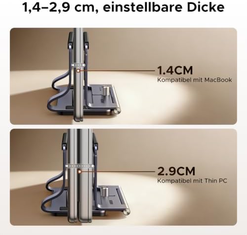 Laptop Ständer Vertikal, 2-in-1 Aluminium Laptop Stand