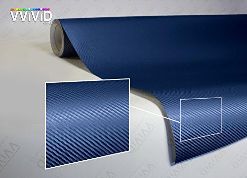 VVIVID XPO Blue Carbon Fiber 5ft x 3ft Car Wrap Vinyl Roll with Air Release Technology