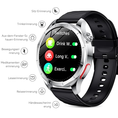 Lgnitek Smartwatch Women Men with Phone Function, 1.43 Inch AMOLED Fitness Watch with IP68 Waterproof for iOS Android