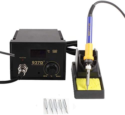 937D+ Electric Iron Soldering Station SMD Welder Welding w Stand Sponge ESD 110V