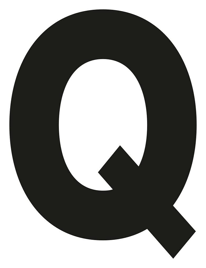 Merriway BH04050 (4 Pcs) Black Vinyl Stick-On Wheelie Bin Post Box Crate Dust Bin Letters 75mm (3 inch) Letter Q - Pack of 4 Pieces