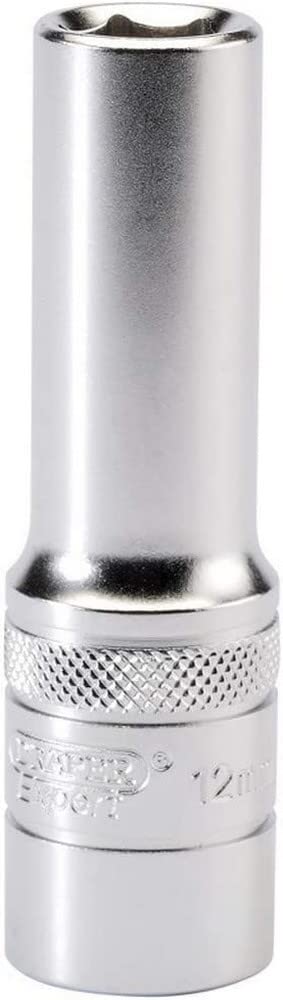 Draper 16643 1/2" Square Drive Hi-Torq 6 Point Deep Socket, 12mm Size — image 1