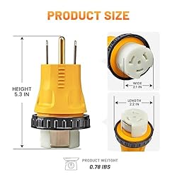 MECMO NEMA 14-50P to SS2-50R Twist Lock RV