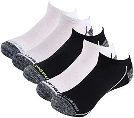 Aaronano Men's Athletic Running Socks(5 Pairs,5 Bundles Sorted,Size 6.5-11.5)-Cushioned Comfort Mesh Socks,Casual Use MWZ103