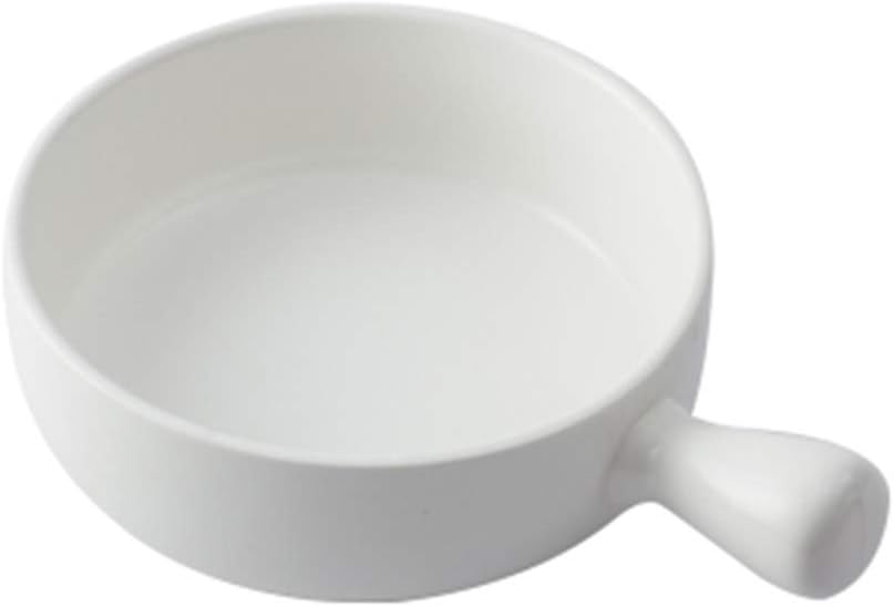 Top Estore Nordic Simple Round Handle Dish Creative Steak Western Baking Tray (White)