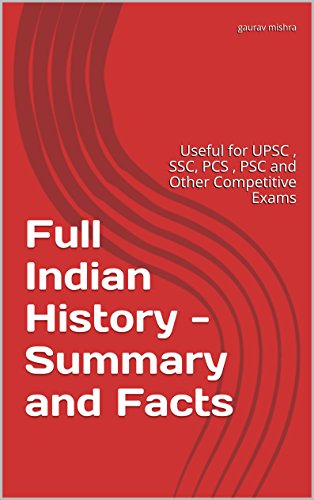 Full Indian History - Summary and Facts: Useful for UPSC , SSC, PCS , PSC and Other Competitive Exams