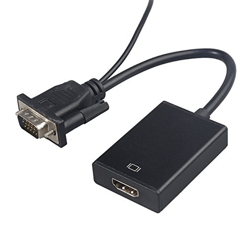HeCloud VGA To HDMI Output 1080P HD Audio TV AV HDTV Video Cable Converter Adapter With Audio Support