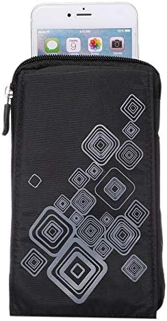 SITCO Universal Heavy Duty Rugged Canvas Waist Pack Cellphone Case Pouch Vertical Smartphone Holster Case Belt Clip Hook Loop Wallet Bag all Phones under 6.4inch