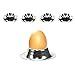 NUOLUX Egg Holders 4pcs Stainless Steel Round Egg Cups (Silver)