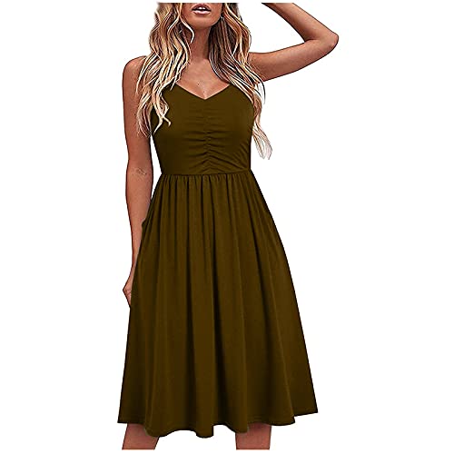 INESVER Casual Dresses for Women Spaghetti Strap Dresses A Line