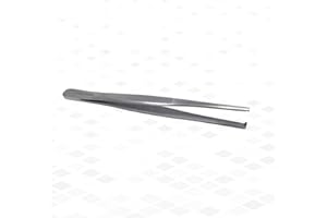 Kocher 1x2 Rat Teeth Thumb Tweezers Tissue Dissecting Straight Forceps Ridged Handle Stainless Steel Pliers (5" Pack of 1)