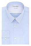 Calvin Klein Men's Thermal Stretch Xtreme Slim Fit Stripe Dress Shirt, Blue Frost, 15