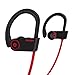 [DESIGNED FOR SPORT] MRS LONG Bluetooth Wireless Headphones w/Mic, HD Stereo/IPX7 Waterproof/Secure Fit In-Ear Wireless Bluetooth Earbuds for Men Women(Red)