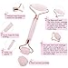 Rose Quartz Jade Roller and Gua Sha Set, 100% Real Jade Roller for Face Anti Aging Face Stone Massage Roller For Slimming & Firming, Rejuvenate Skin & Remove Wrinkles
