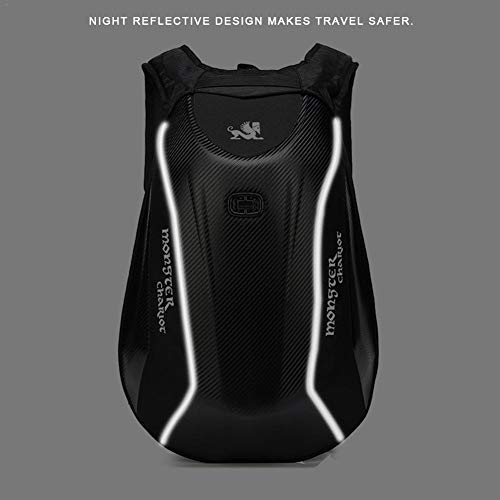 Bulary 30L Carbon Fiber Motorcycle Backpack Waterproof Hard Shell Backpack,Motorbike Helmet Backpack Waterproof Large Capacity,Riding Laptop Bag for Travelling Camping Cycling Storage Bag