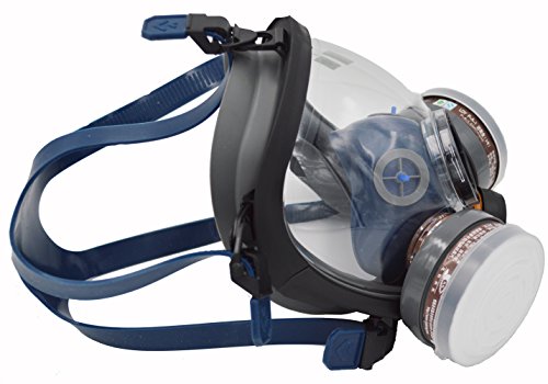 SCK Full Face Organic Vapor Respirator,Professional Mask with Double Activated Air Filter,Widely Used in Organic Gas,Paint spary, Chemical,Woodworking,Dust Protections,etc