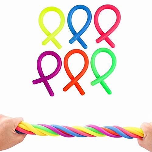 AukCherie Ensembles de Jouets sensoriels Anti-Stress Fidget Stretchy String, Jouets sensoriels à Compression en Silicone pour Le soulagement du Stress et de l\'anxiété, Kits de Jouets Fidget (1)