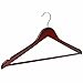 FloridaBrands Wooden Dress Hangers, Mahogany Wood Suit Clothes Hangers with High Grade Extra Smooth Finish & Chrome Hook to Organize Your Wardrobe - (Pack of 16)