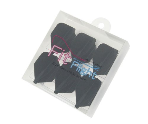 Cosmo Darts Fit Flight - 6 Pack Standard Dart Flight (Black)