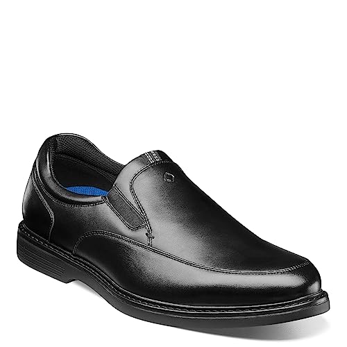 Nunn Bush Hommes Wade Travail Slip R sistant Mocassin Toe Slip-on Non-Marquage Sole Mocassins Food Service Chaussure, Schwarz., 42 EU