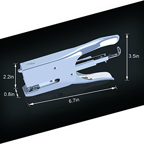 MROCO Plier Stapler, Heavy Duty Plier Stapler, 50 Sheets Stapling Capacity, Holds 200 Sheets Staples Capacity, Metal Stapler with Reversible Anvil,Staples for Swingline Staples,Bostitch Staples,Silver